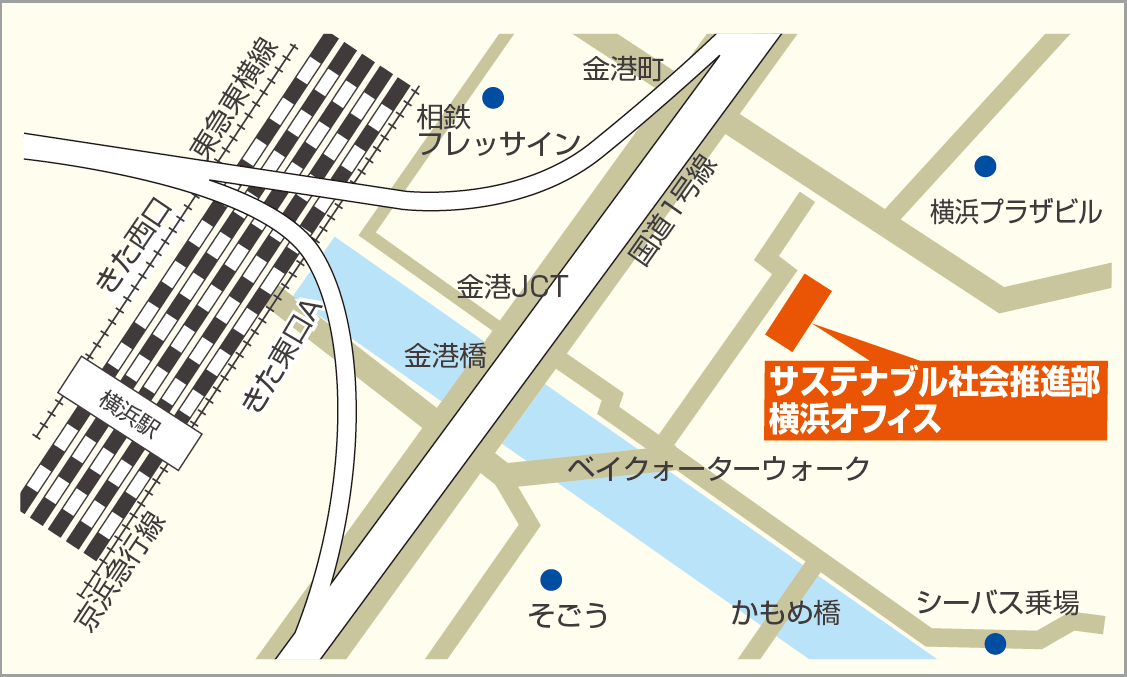 横浜オフィスの地図